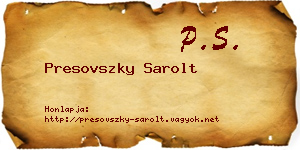 Presovszky Sarolt névjegykártya